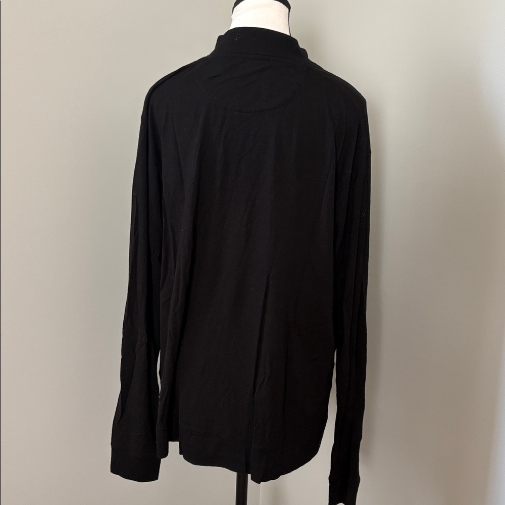 Black Half-Zip Pullover With Button Detail - image 3